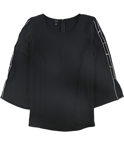 Alfani Womens Embellished Sleeve Pullover Blouse black S