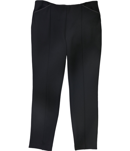 Alfani Womens Faux trim Casual Trouser Pants black 4x27