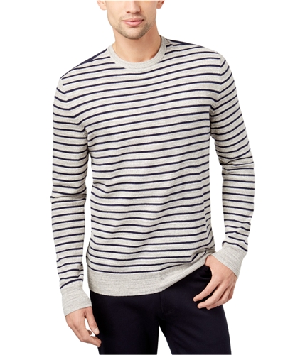 Club Room Mens Low Tide Striped Pullover Sweater softgryhtr S