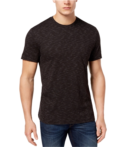 Club Room Mens Textured Stripe Basic T-Shirt deepblack L