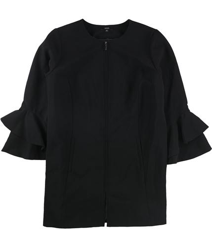Alfani Womens Ruffle Sleeve Jacket black 2X