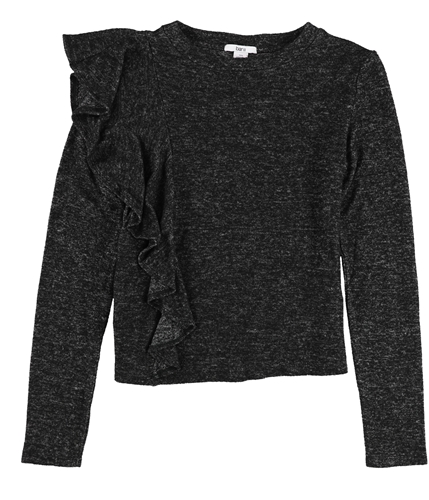 bar III Womens Asymmetrical Ruffled Pullover Sweater charcoalcmb XXS