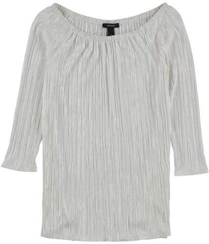 Alfani Womens Crinkle Pullover Blouse white S