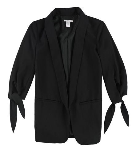 bar III Womens Tie-Sleeve Blazer Jacket black XS