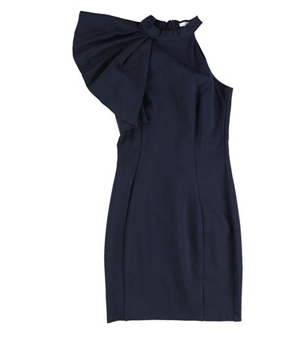 bar III Womens Asymmetrical Ruffle Bodycon Dress navyblazer XS