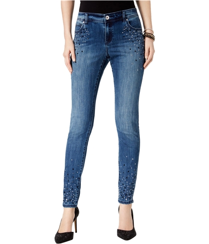I-N-C Womens Rhinestone Regular Fit Jeans blue 0P/26