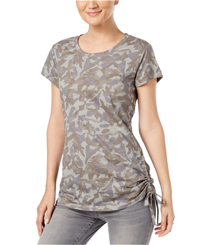 I-N-C Womens Side-Ruched Basic T-Shirt greenthicket S