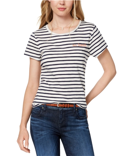 maison Jules Womens Embroidered Basic T-Shirt blunotte XS