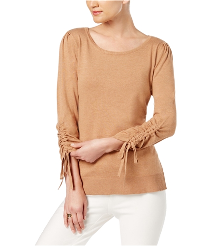 I-N-C Womens Drawstring-Sleeve Pullover Sweater hthrginger XL