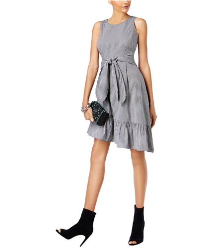 I-N-C Womens Asymmetrical Fit & Flare Dress deepblack 16