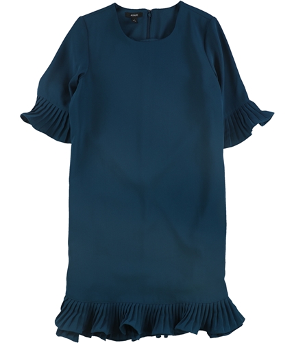 Alfani Womens Pleated Flounce Dress darkgreen 2