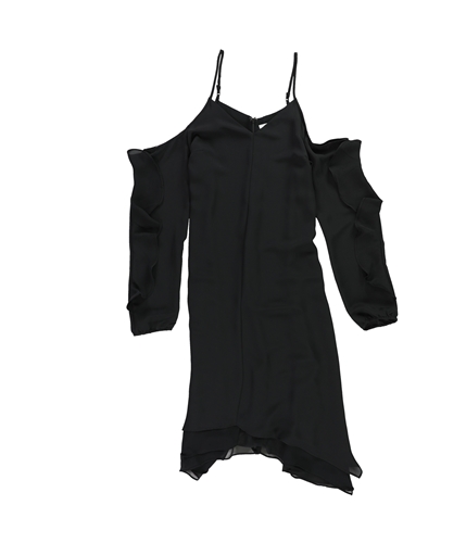 bar III Womens Cold-Shoulder Asymmetrical Dress black S