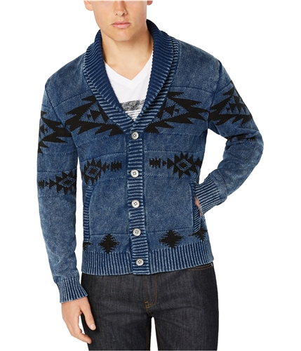 American Rag Mens Washed Cardigan Sweater deepcobalt S