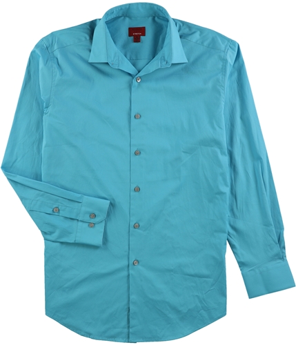 Alfani Mens Stretch Button Up Dress Shirt aqua 16-16.5