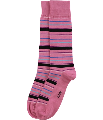 Alfani Mens Variegated Stripe Dress Socks pinkblack 10-13