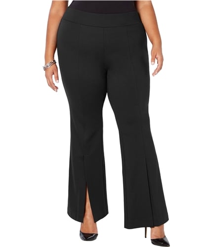 I-N-C Womens Slit Front Casual Trouser Pants black 14W/31