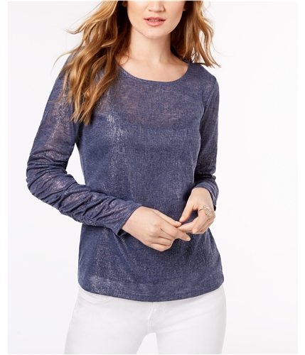 I-N-C Womens Inkberry Pullover Blouse blue M