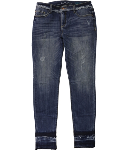 I-N-C Womens Distressed Skinny Fit Jeans blue 8x30
