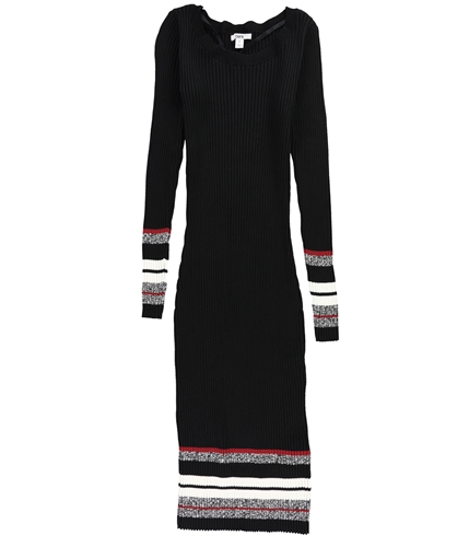 bar III Womens Ribbed-Knit Midi Sweater Dress darkred S