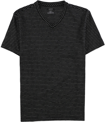 Alfani Mens Space-Dyed Stripe Basic T-Shirt deepblack L