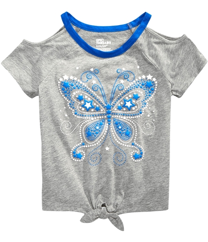Epic Threads Girls Butterfly Graphic T-Shirt pewterhthr S