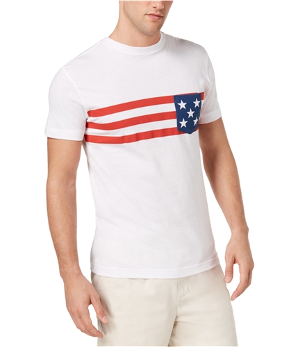 Club Room Mens Flag Graphic T-Shirt brightwht S