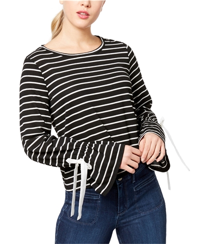 maison Jules Womens Striped Basic T-Shirt blackcombo S