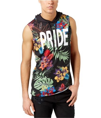 American Rag Mens Floral Pride Hoodie Sweatshirt black L