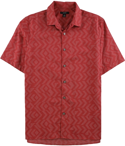 Alfani Mens Jacquard Button Up Shirt bakedapple S