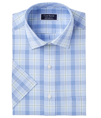 Club Room Mens Wrinkle-Resistant Button Up Dress Shirt sageblue 18.5