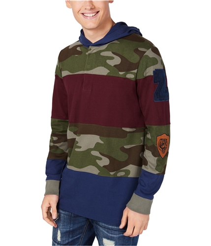 American Rag Mens Pattern Blocked Hoodie Sweatshirt medgreen S