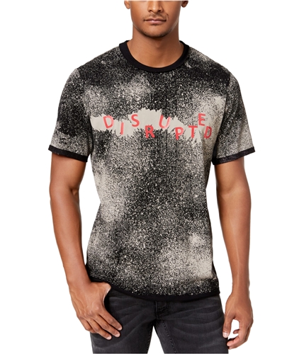 I-N-C Mens Disrupted Graphic T-Shirt black XS