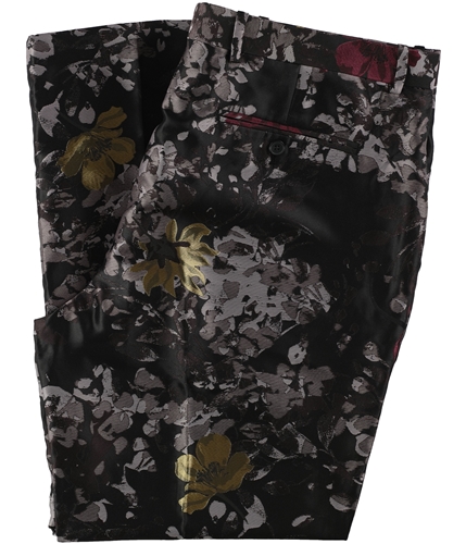 I-N-C Mens Metallic Floral Casual Trouser Pants blackcombo 32x31
