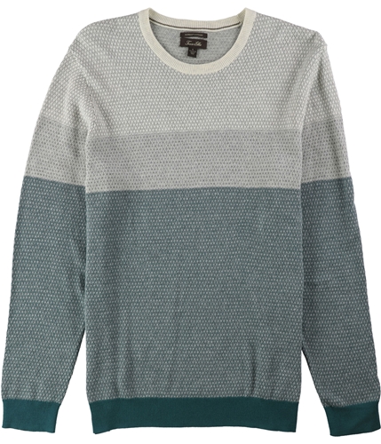 Tasso Elba Mens Colorblocked Supima Pullover Sweater pacificcombo S