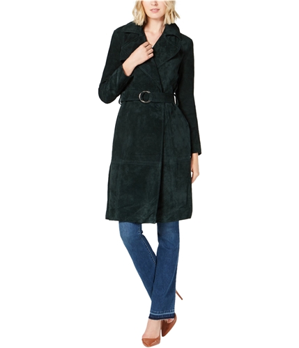 I-N-C Womens Solid Trench Coat tealquarry S