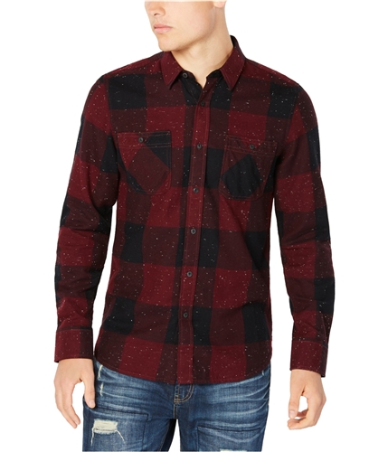 American Rag Mens Check Button Up Shirt red S