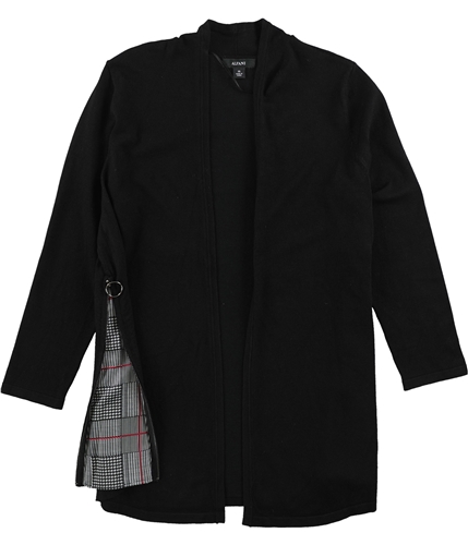 Alfani Womens Printed Inset Cardigan Sweater black XS