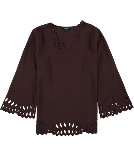 Alfani Womens Cutout Pullover Blouse newwine S