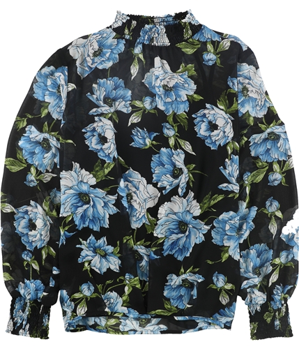 Alfani Womens Floral Pullover Blouse black M