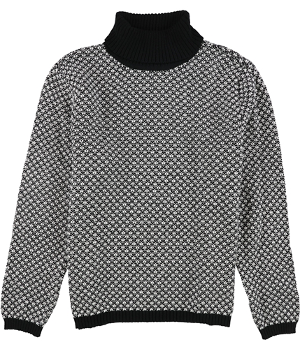 Karen Scott Womens Textured Turtleneck Pullover Sweater deepblackcombo PL