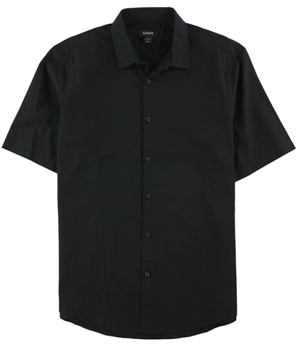 Alfani Mens Textured Button Up Shirt deepblack M