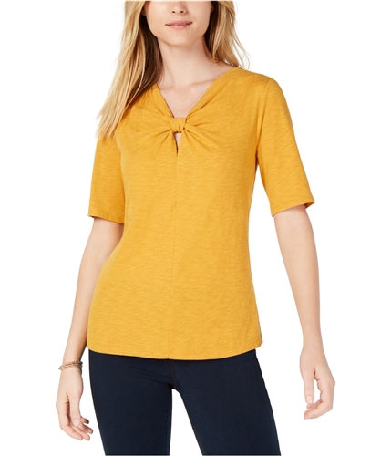 maison Jules Womens Twisted Basic T-Shirt goldenpoppy XXS