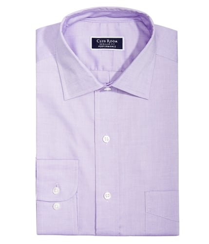 Club Room Mens Pinpoint Button Up Dress Shirt lavender 17.5