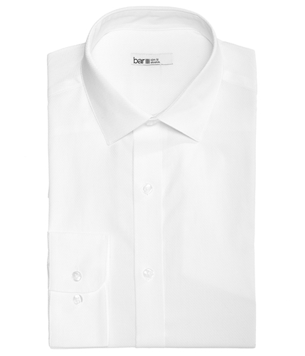 bar III Mens Stretch Easy-Care Button Up Dress Shirt white 14-14.5