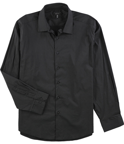 Alfani Mens Diamond eye Button Up Dress Shirt blackgrey 14-14.5