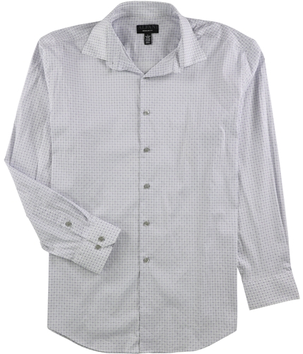 Alfani Mens Tech Classic Button Up Dress Shirt greydots 16.5