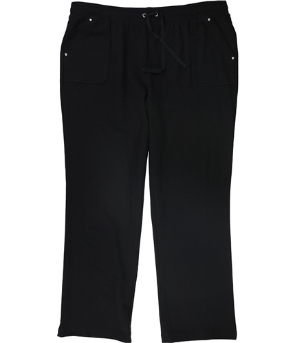 Karen Scott Womens French Terry Casual Sweatpants black 1X/30