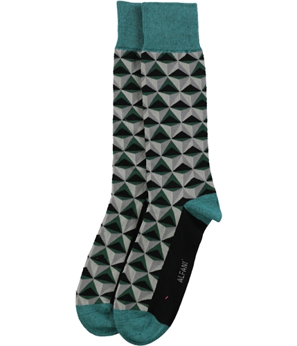 Alfani Mens Alfa Tech Triangle Dress Socks greengrey 10-13