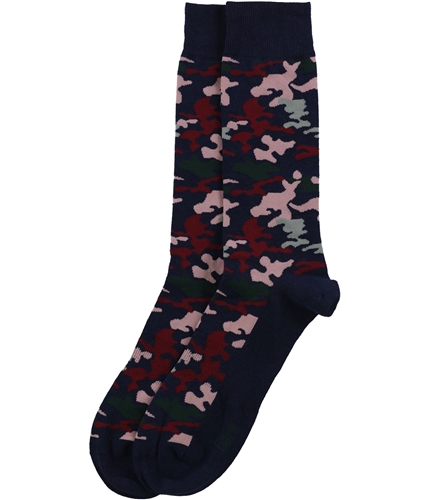 bar III Mens Camo Print Midweight Socks navypink 10-13