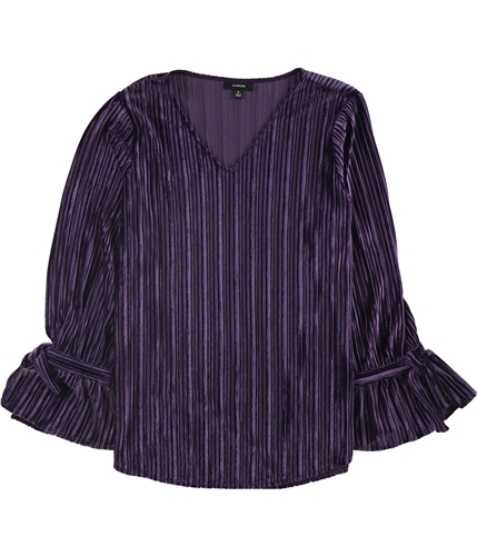 Alfani Womens Tie-sleeve Pullover Blouse purple 1X
